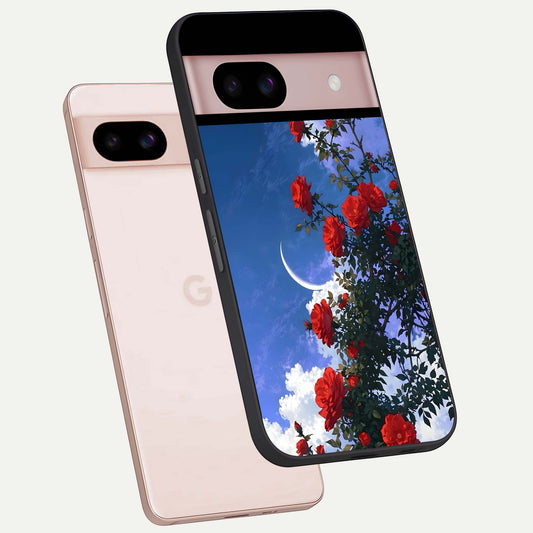 Rose Drift Flowers phone case For Google Pixel 8 showing premium glass back cover with detailed artwork