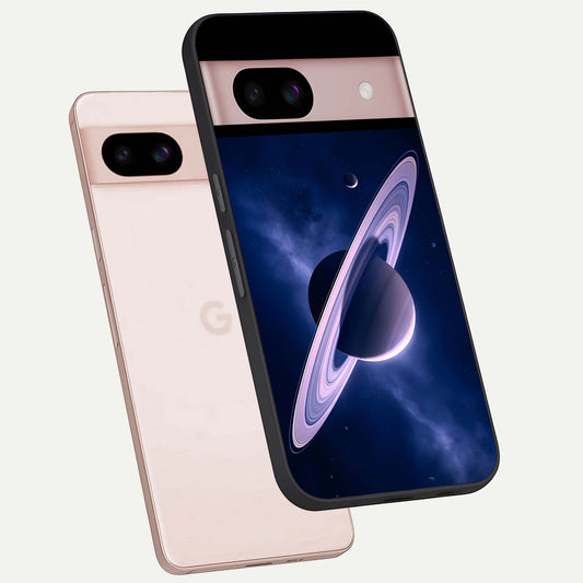  Saturn Ring Mystique phone case For Google Pixel 8 showing premium glass back cover with detailed artwork