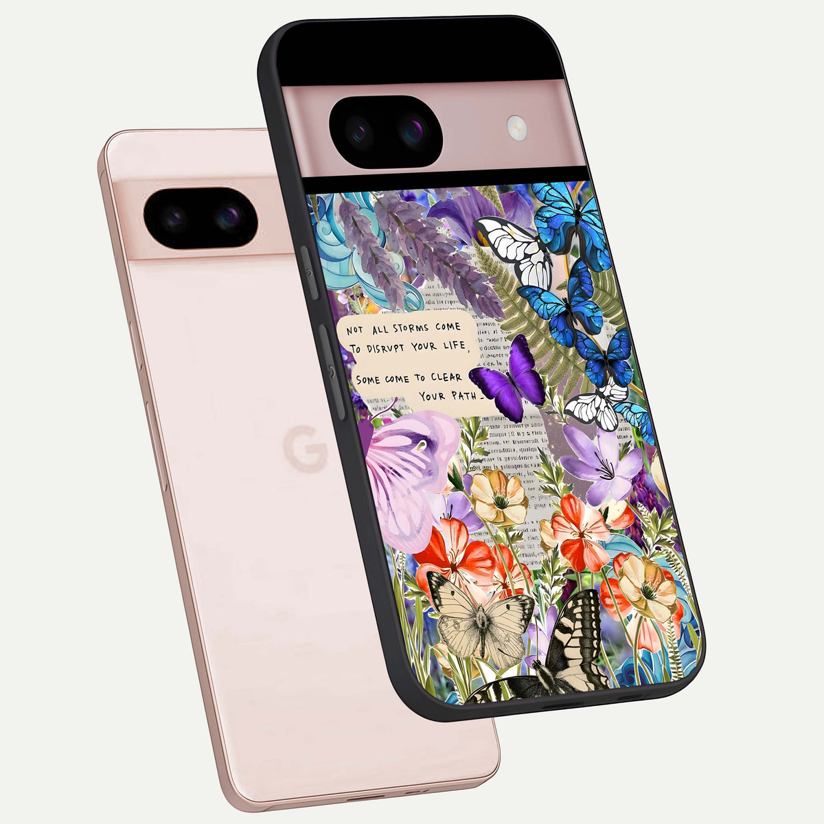  Storm Path Bloom phone case For Google Pixel 8 showing premium glass back cover with detailed artwork