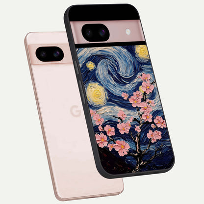  Van Gogh Scenery phone case For Google Pixel 8 showing premium glass back cover with detailed artwork