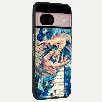  Aesthetic Divider back cover For Google Pixel 8 slim fit glass case with vibrant aesthetic design