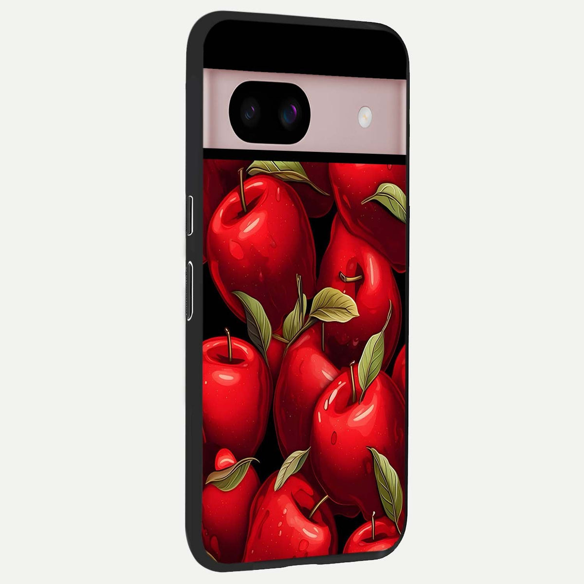  Apple Pattern back cover For Google Pixel 8 slim fit glass case with vibrant aesthetic design