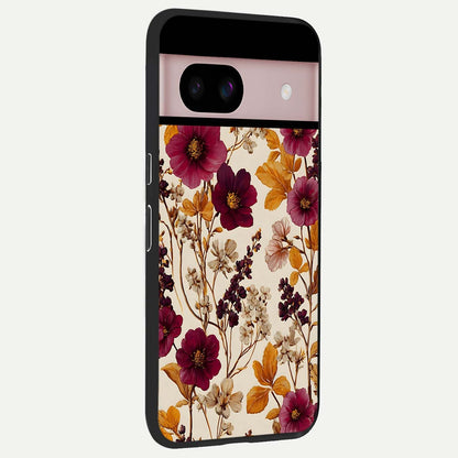  Autumn Wine Bloom back cover For Google Pixel 8 slim fit glass case with vibrant aesthetic design