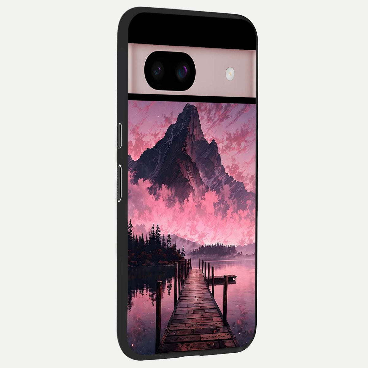  Beautiful Mountain View back cover For Google Pixel 8 slim fit glass case with vibrant aesthetic design