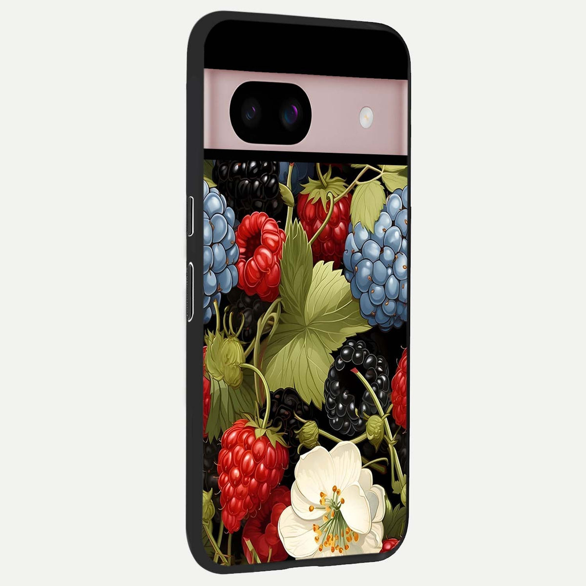  Berry Bloom Charm back cover For Google Pixel 8 slim fit glass case with vibrant aesthetic design