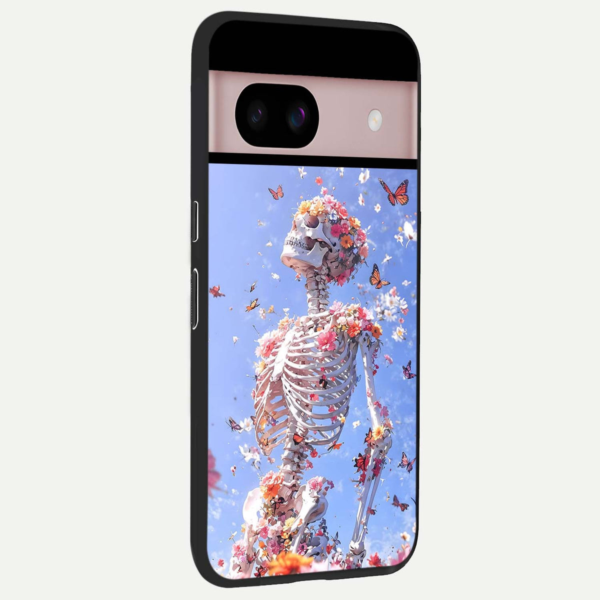  Bloom Beyond Bones back cover For Google Pixel 8 slim fit glass case with vibrant aesthetic design