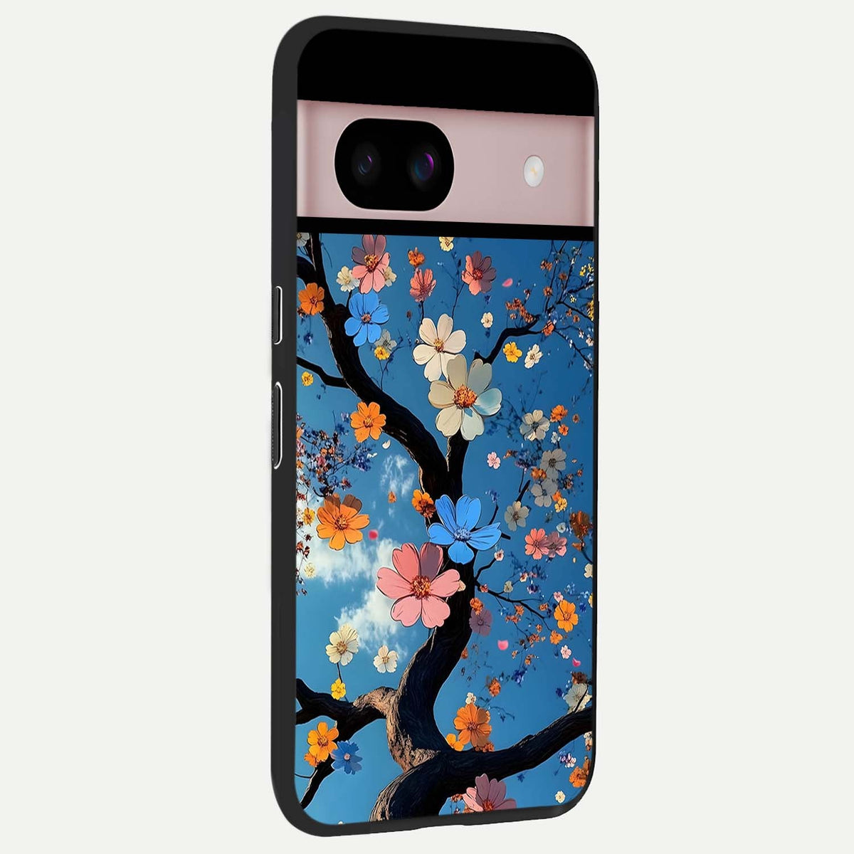  Blossom Dream Sky back cover For Google Pixel 8 slim fit glass case with vibrant aesthetic design