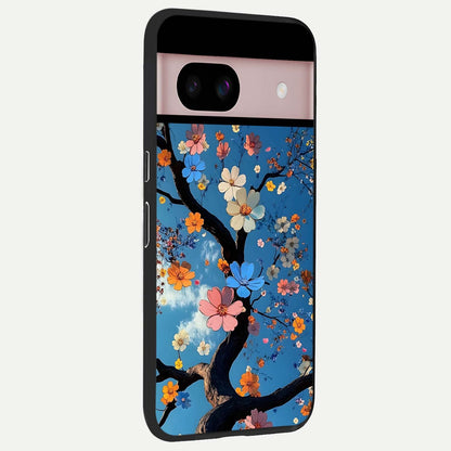 Blossom Dream Sky back cover For Google Pixel 8 slim fit glass case with vibrant aesthetic design