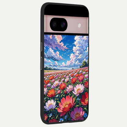  Blossom Sky Field back cover For Google Pixel 8 slim fit glass case with vibrant aesthetic design