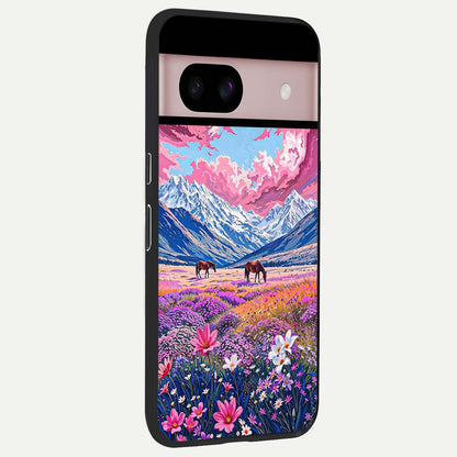  Blossom Valley Dream back cover For Google Pixel 8 slim fit glass case with vibrant aesthetic design