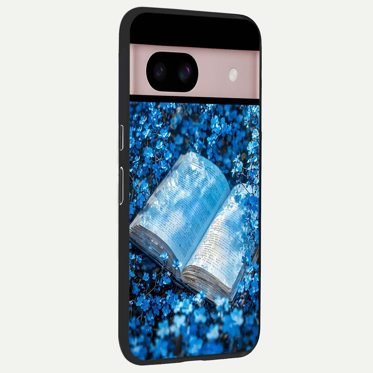  Blue Bloom Tales back cover For Google Pixel 8 slim fit glass case with vibrant aesthetic design