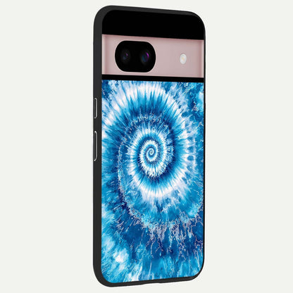  Blue Galaxy Wave back cover For Google Pixel 8 slim fit glass case with vibrant aesthetic design