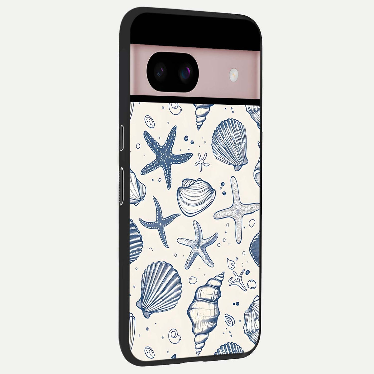  Blue Ocean Outline back cover For Google Pixel 8 slim fit glass case with vibrant aesthetic design