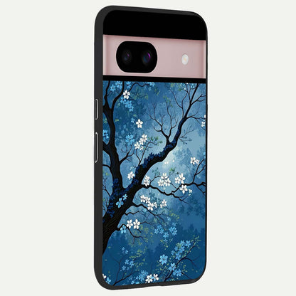 Blue Tree Serenity back cover For Google Pixel 8 slim fit glass case with vibrant aesthetic design