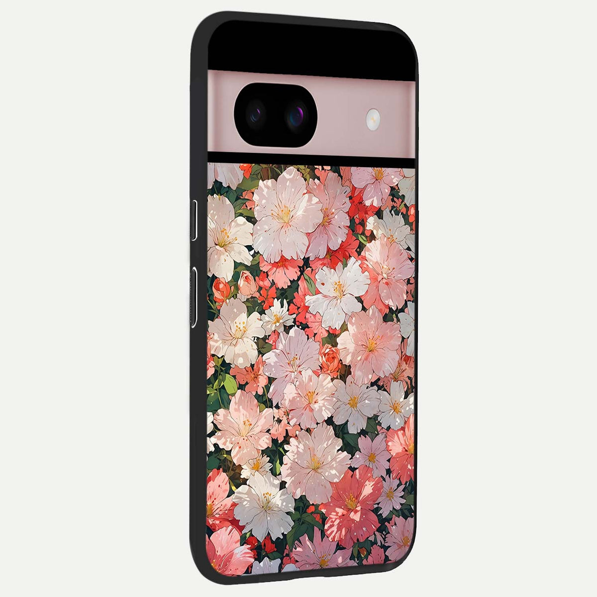  Blush Bloom Field back cover For Google Pixel 8 slim fit glass case with vibrant aesthetic design
