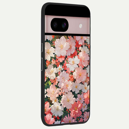  Blush Bloom Field back cover For Google Pixel 8 slim fit glass case with vibrant aesthetic design