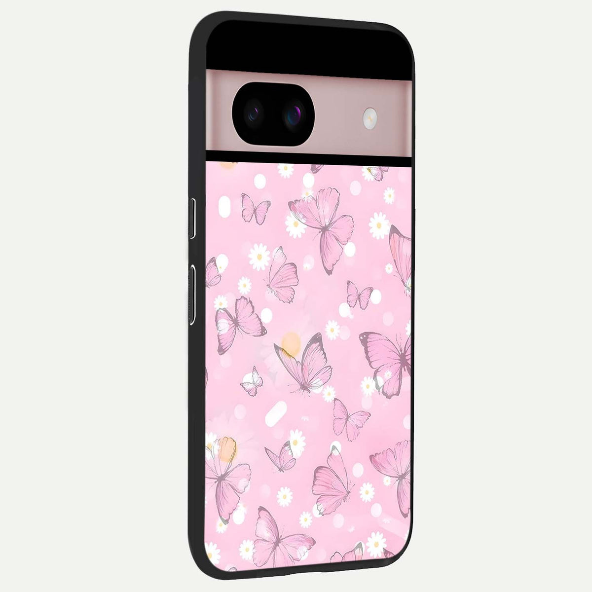  Blush Butterfly Garden back cover For Google Pixel 8 slim fit glass case with vibrant aesthetic design