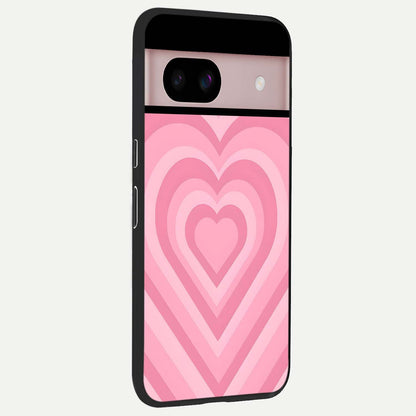  Blush Heart Waves back cover For Google Pixel 8 slim fit glass case with vibrant aesthetic design