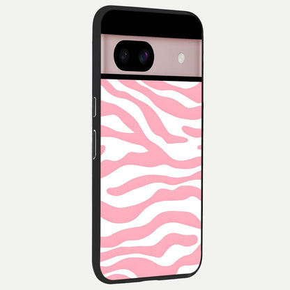  Blush Zebra Flow back cover For Google Pixel 8 slim fit glass case with vibrant aesthetic design