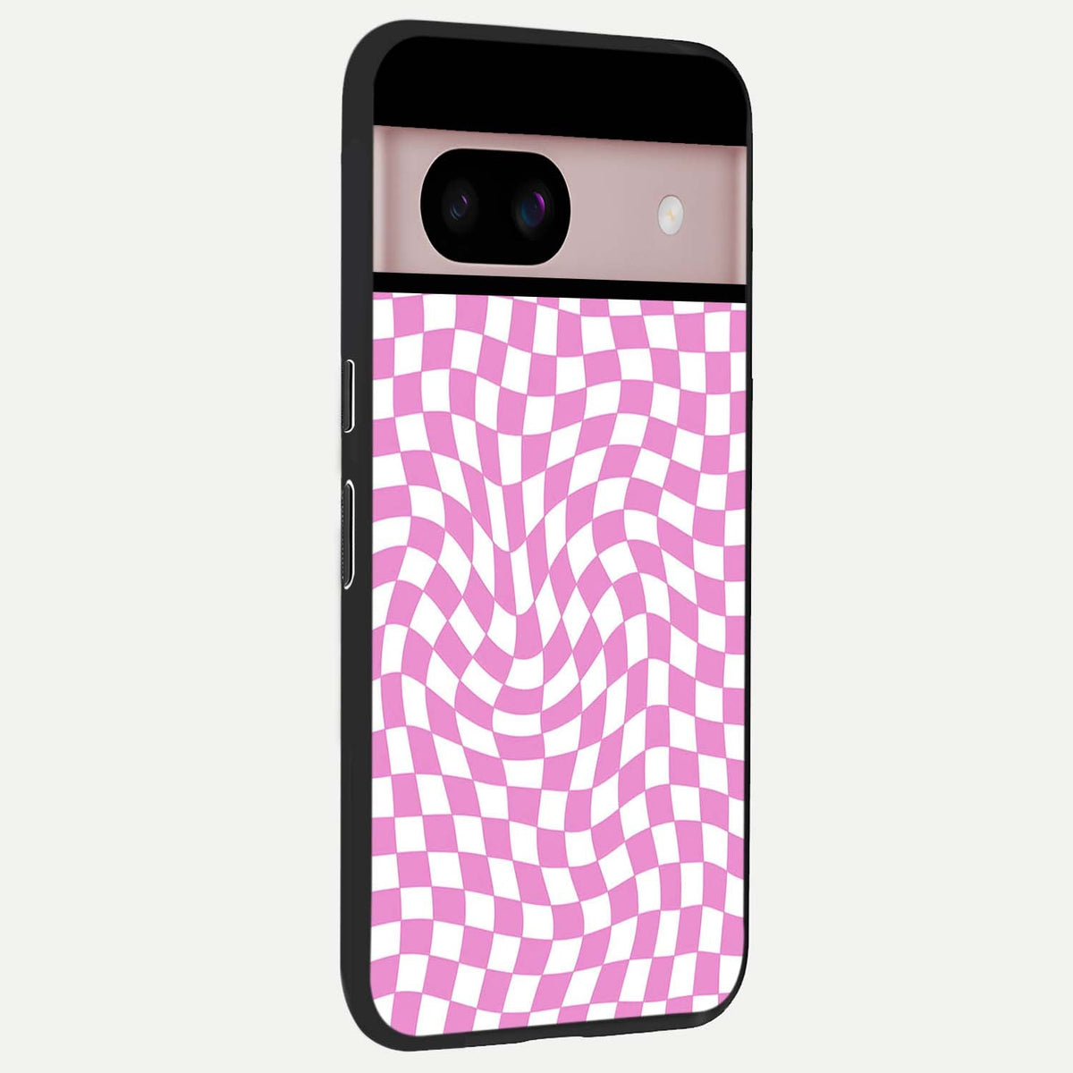  Bubblegum Check Wave back cover For Google Pixel 8 slim fit glass case with vibrant aesthetic design