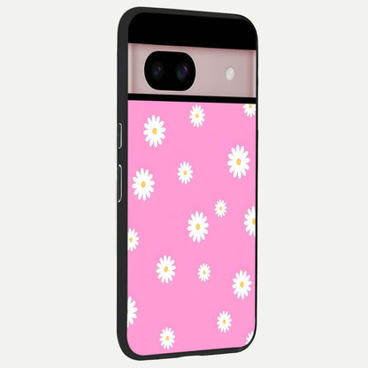  Bubblegum Daisy Pop back cover For Google Pixel 8 slim fit glass case with vibrant aesthetic design