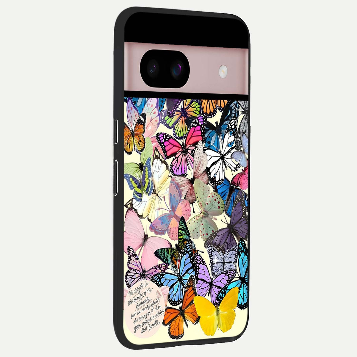  Butterflies Petal Dream back cover For Google Pixel 8 slim fit glass case with vibrant aesthetic design