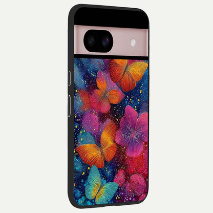  Butterfly Dream Mist back cover For Google Pixel 8 slim fit glass case with vibrant aesthetic design