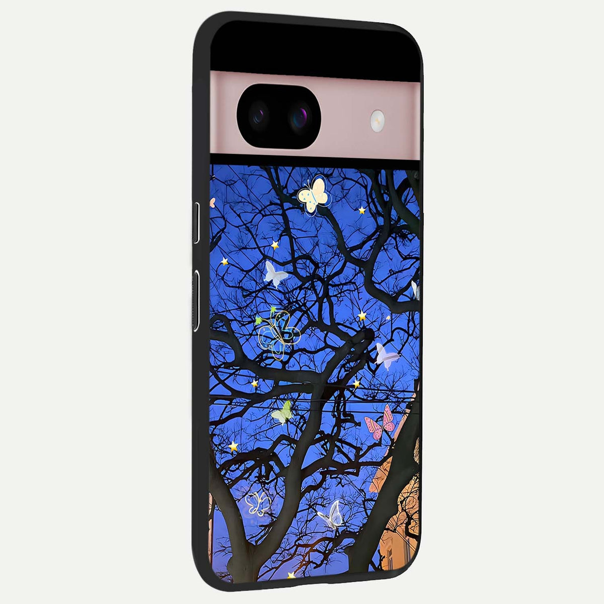  Butterfly Night Magic back cover For Google Pixel 8 slim fit glass case with vibrant aesthetic design