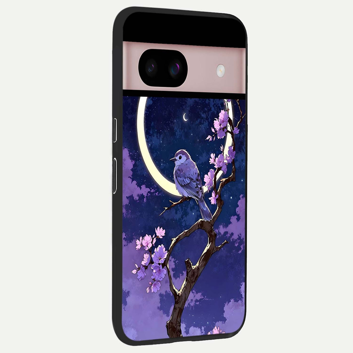  Celestial Bird Blossom back cover For Google Pixel 8 slim fit glass case with vibrant aesthetic design