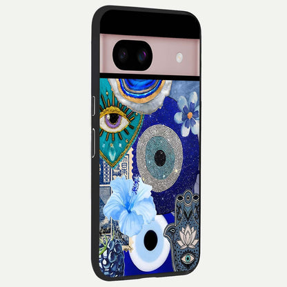  Celestial Blue Vision back cover For Google Pixel 8 slim fit glass case with vibrant aesthetic design