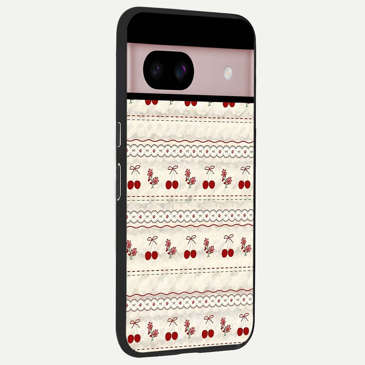  Cherry Bloom Charm back cover For Google Pixel 8 slim fit glass case with vibrant aesthetic design