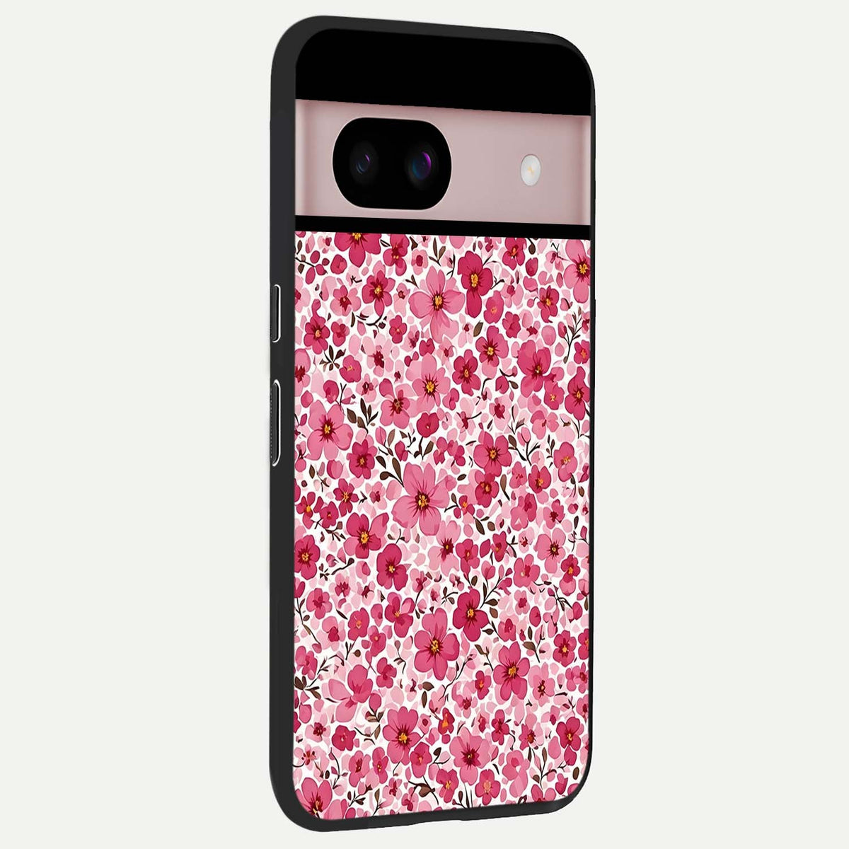  Cherry Blossom Charm back cover For Google Pixel 8 slim fit glass case with vibrant aesthetic design