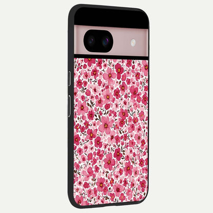 Cherry Blossom Charm back cover For Google Pixel 8 slim fit glass case with vibrant aesthetic design