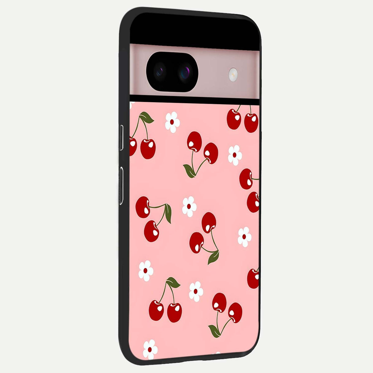  Cherry Love Mood back cover For Google Pixel 8 slim fit glass case with vibrant aesthetic design
