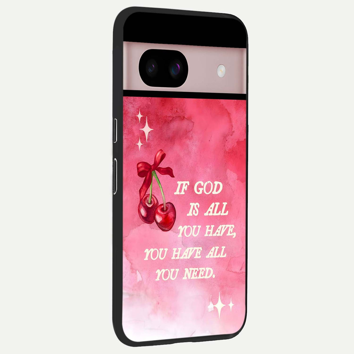  Cherry Quote back cover For Google Pixel 8 slim fit glass case with vibrant aesthetic design