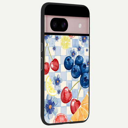  Citrus Bloom Joy back cover For Google Pixel 8 slim fit glass case with vibrant aesthetic design