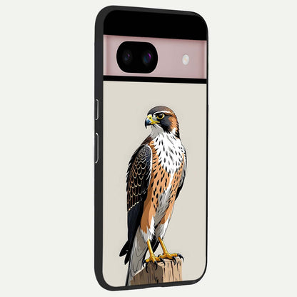  Clever Eagle back cover For Google Pixel 8 slim fit glass case with vibrant aesthetic design