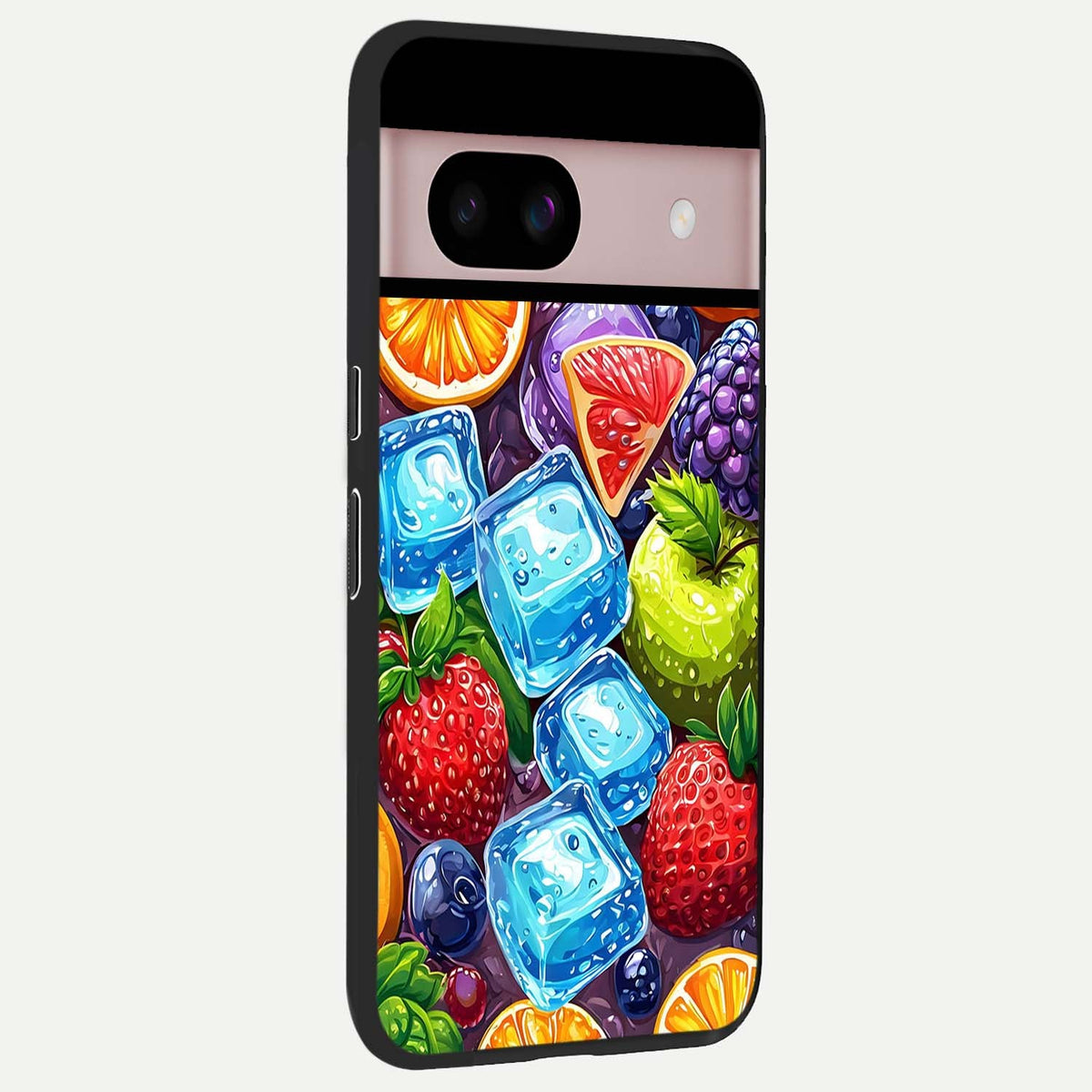  Colorful Fruits with Ice back cover For Google Pixel 8 slim fit glass case with vibrant aesthetic design