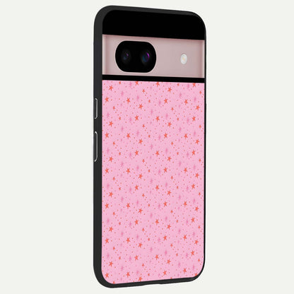  Cosmic Pink Sparkle back cover For Google Pixel 8 slim fit glass case with vibrant aesthetic design