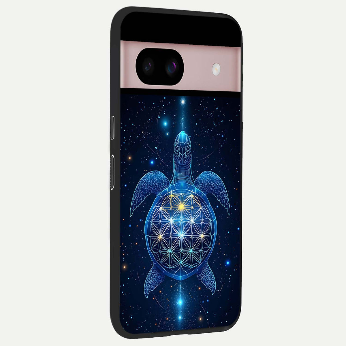  Crimson Blue Turtle back cover For Google Pixel 8 slim fit glass case with vibrant aesthetic design