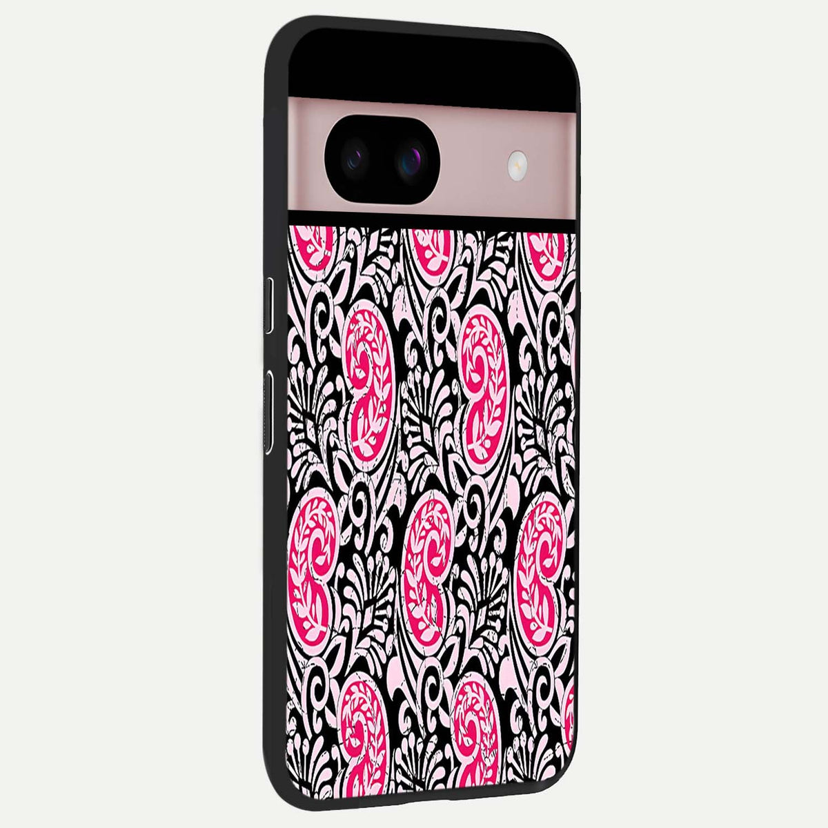  Crimson Paisley Charm back cover For Google Pixel 8 slim fit glass case with vibrant aesthetic design