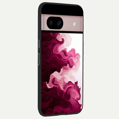  Crimson Wave Flow back cover For Google Pixel 8 slim fit glass case with vibrant aesthetic design