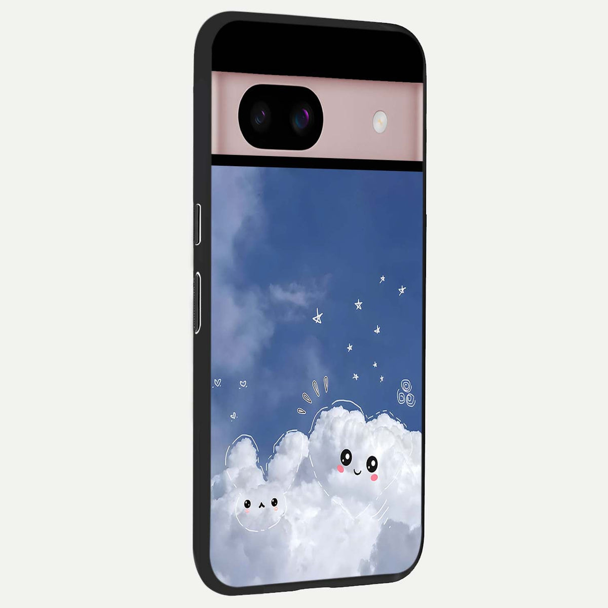  Cute Blossom Cloud back cover For Google Pixel 8 slim fit glass case with vibrant aesthetic design