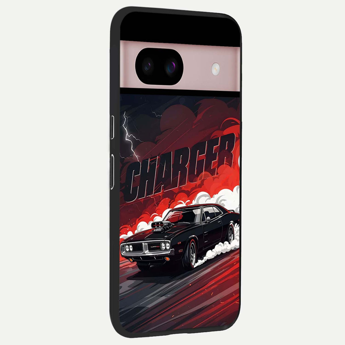 Dark Charger Fury back cover For Google Pixel 8 slim fit glass case with vibrant aesthetic design