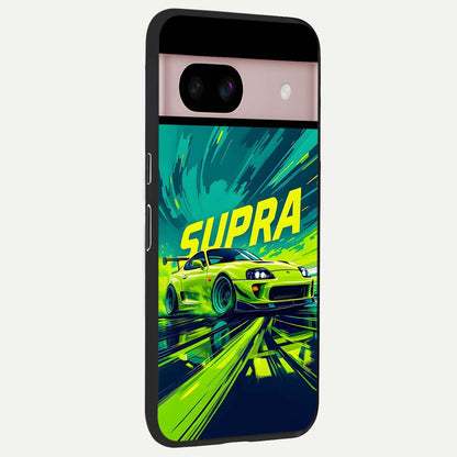  Electric Supra Thunder back cover For Google Pixel 8 slim fit glass case with vibrant aesthetic design