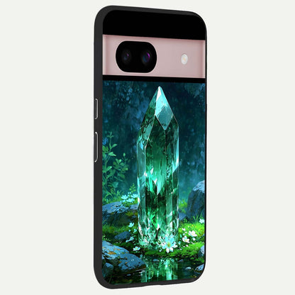  Emerald Light Crystal back cover For Google Pixel 8 slim fit glass case with vibrant aesthetic design