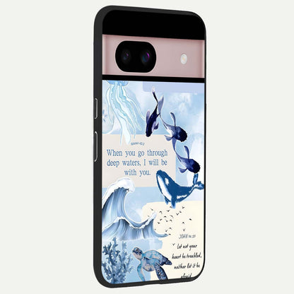  Faithful Ocean Promise back cover For Google Pixel 8 slim fit glass case with vibrant aesthetic design