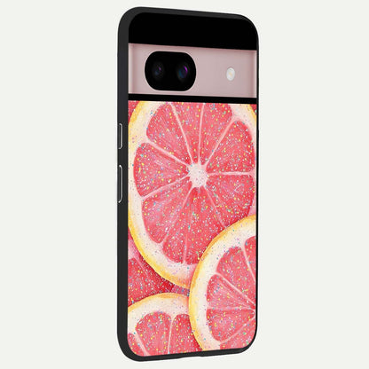  Glitter Grapefruit back cover For Google Pixel 8 slim fit glass case with vibrant aesthetic design