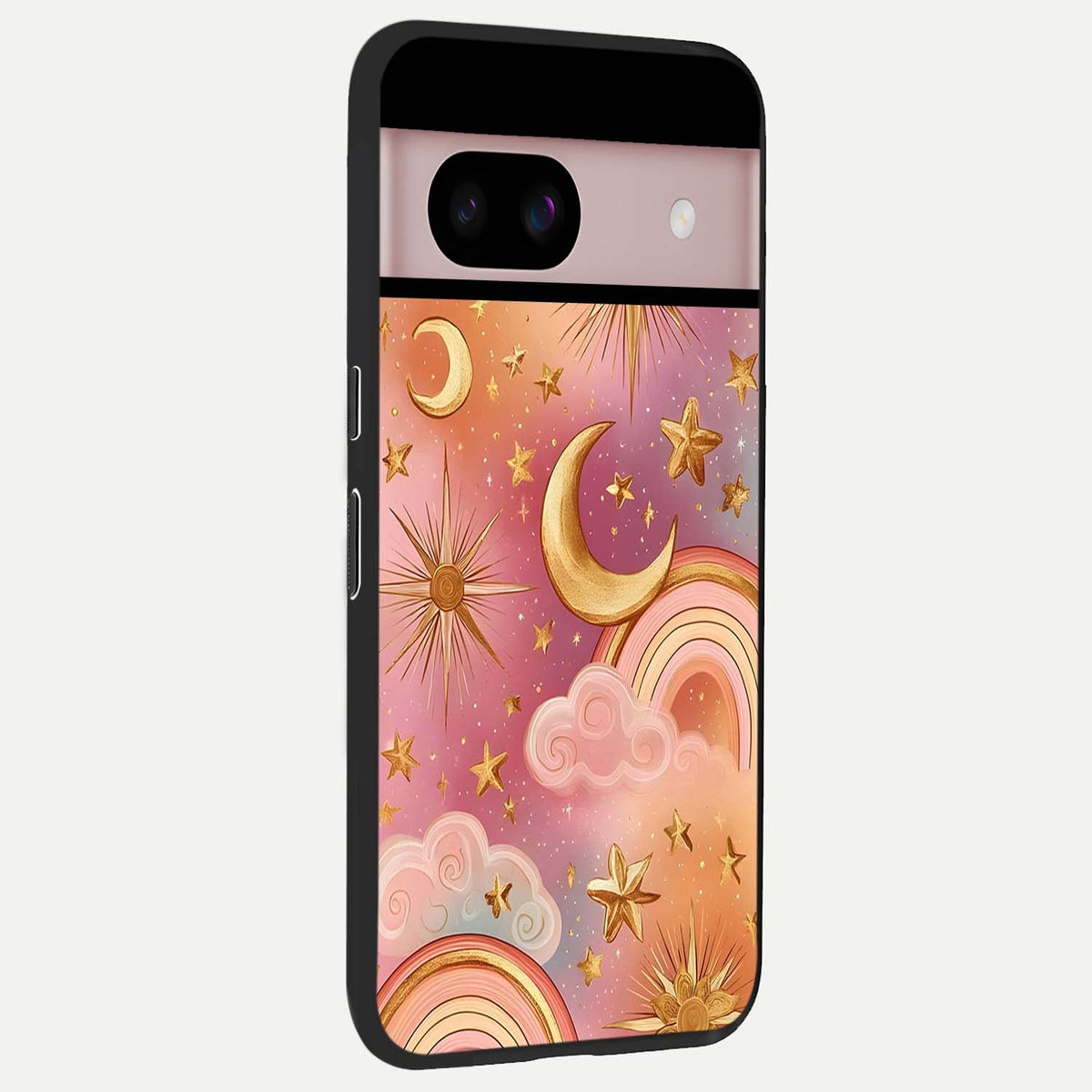  Golden Celestial Dreams back cover For Google Pixel 8 slim fit glass case with vibrant aesthetic design
