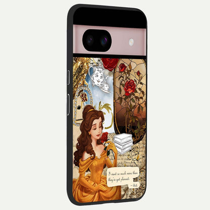  Golden Dream Belle back cover For Google Pixel 8 slim fit glass case with vibrant aesthetic design